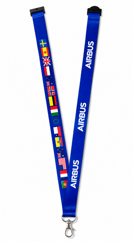 Airbus Lanyard with International Flag - Blue