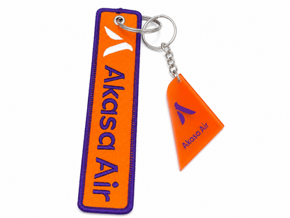 Akasa Air (Orange) Premium Imported Bagtag + Acrylic Tail Keychain