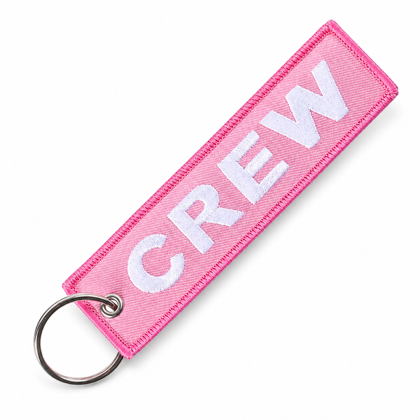 Crew Pink Premium Embroidery Bagtag-Keychain