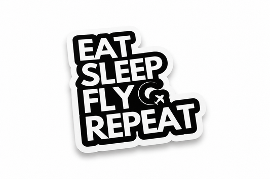 Eat Sleep Fly Repeat Vinyl Sticker