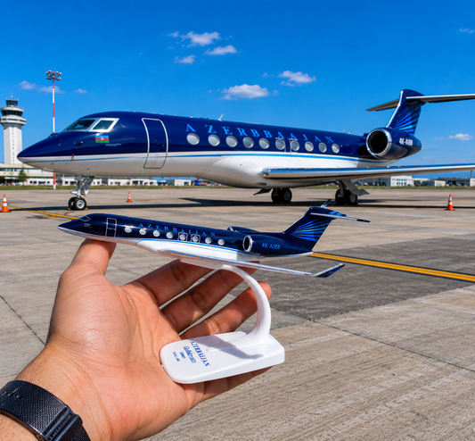 Azerbaijan Gulfstream G650 (20CM) Metal Diecast Airplane Model with Stand