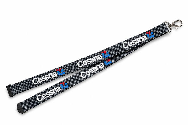 Premium Imported-Cessna Carbon/Checks Lanyard