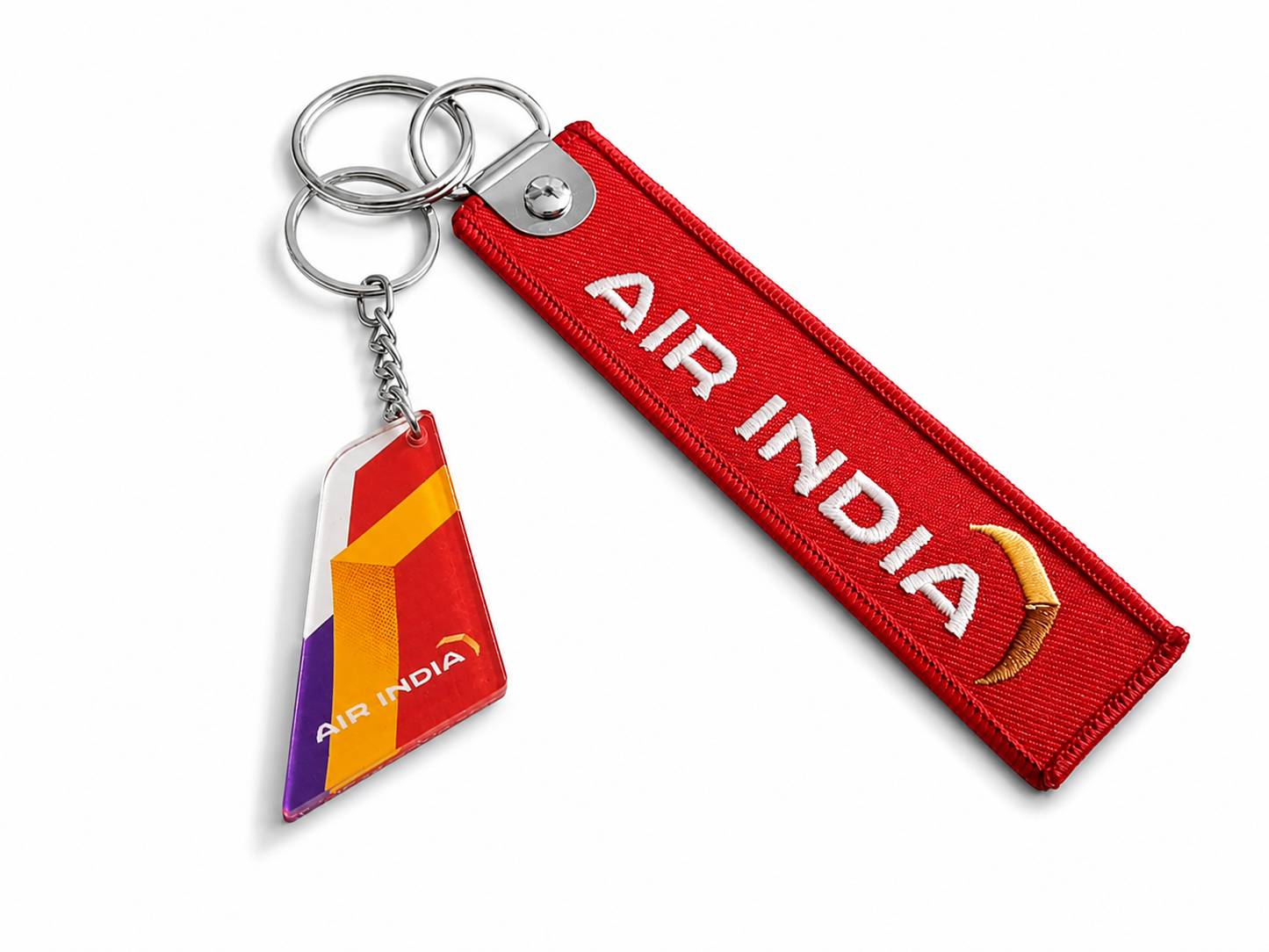 Air India Premium Imported Bagtag + Acrylic Tail Keychain
