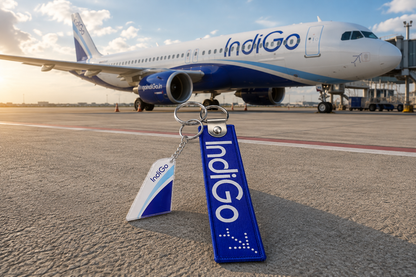 IndiGo Premium Imported Bagtag + Acrylic Tail Keychain
