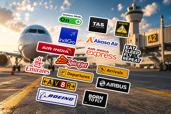 TAS – 15 AvGeek Vinyl Sticker Pack (16 PCS) | Premium Aviation Sticker Set