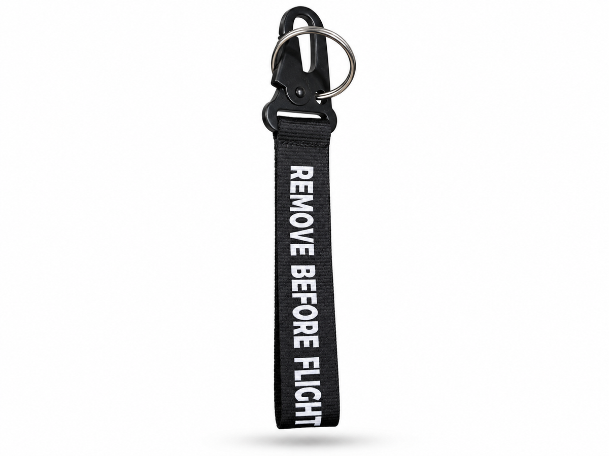 Remove Before Flight (Black) Satin Hook Keychain – Premium Quality