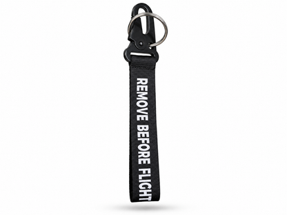 Remove Before Flight (Black) Satin Hook Keychain – Premium Quality