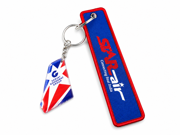 Star Air (India) Premium Imported Bagtag + Acrylic Tail Keychain