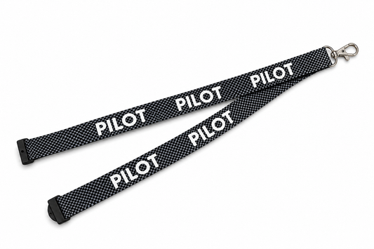 Premium Imported-Pilot Carbon/Checks Lanyard
