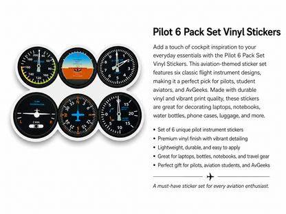 Pilot 6 Pack Set Vinyl Sticker