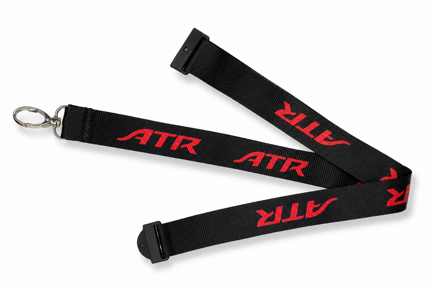 Premium Imported ATR Lanyard with Breakaway – Black/Red (25MM)