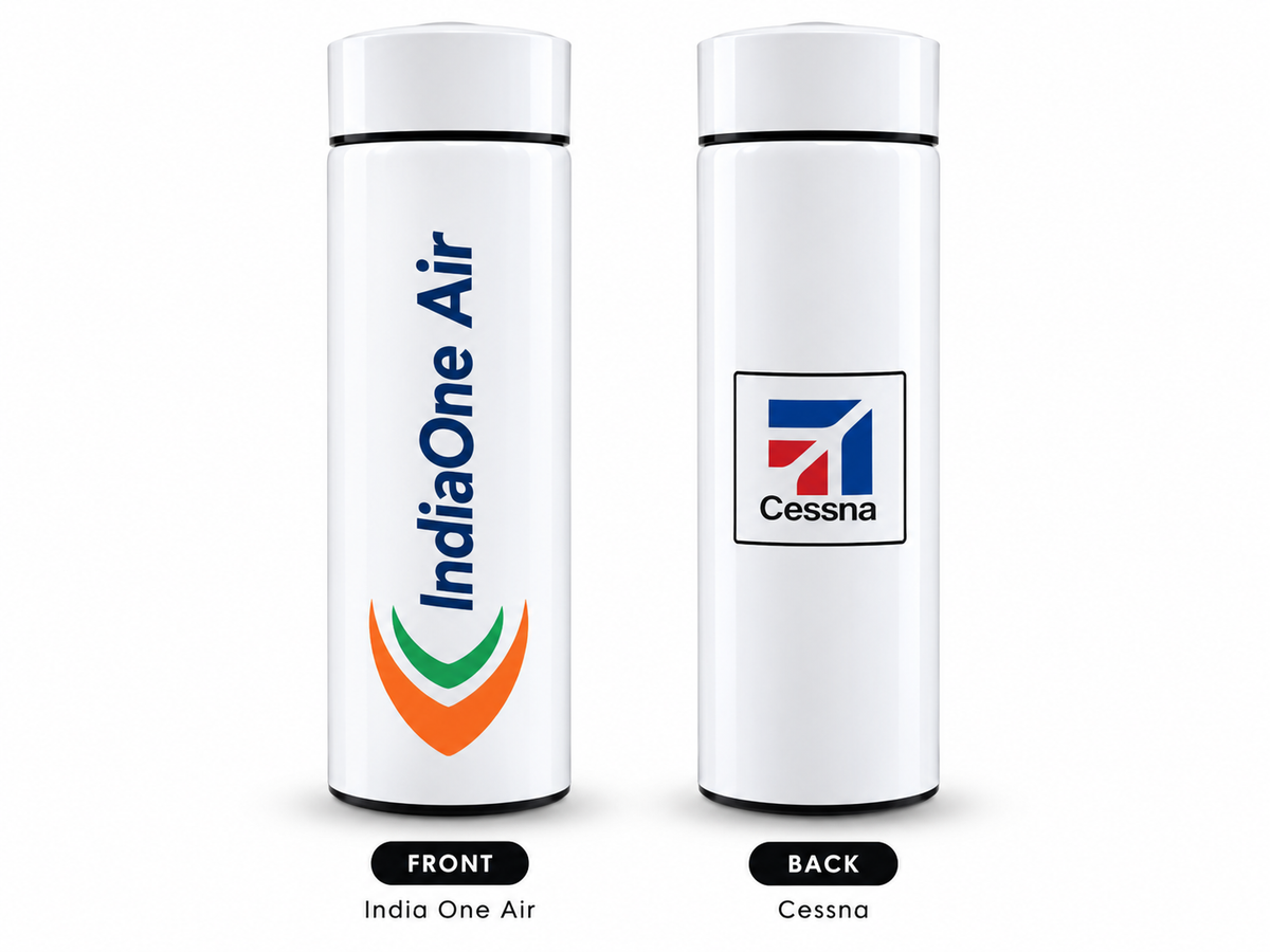 IndiaOne Air × Cessna Temperature Sipper – Premium Stainless Steel Water Bottle | 500ML