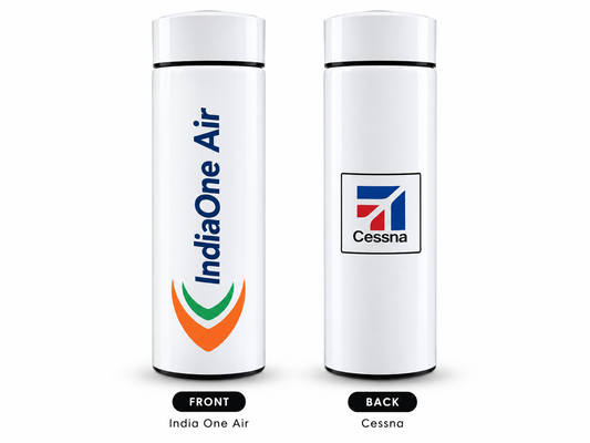 IndiaOne Air × Cessna Temperature Sipper – Premium Stainless Steel Water Bottle | 500ML
