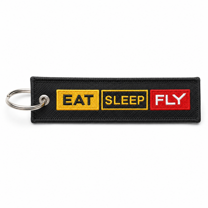 Premium Imported “Eat Sleep Fly” Embroidered Keychain