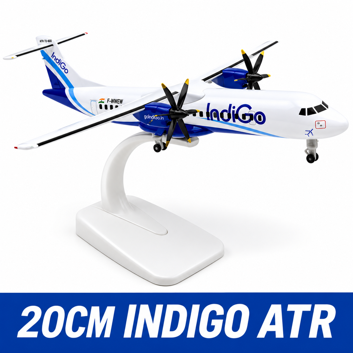 IndiGo ATR 72-600NG Diecast Airplane Model – 20CM | 1:200 Scale