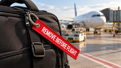 Remove Before Flight Embroidery Bag Tag – Premium Imported Quality (RED)