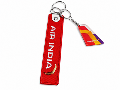 Air India Premium Imported Bagtag + Acrylic Tail Keychain