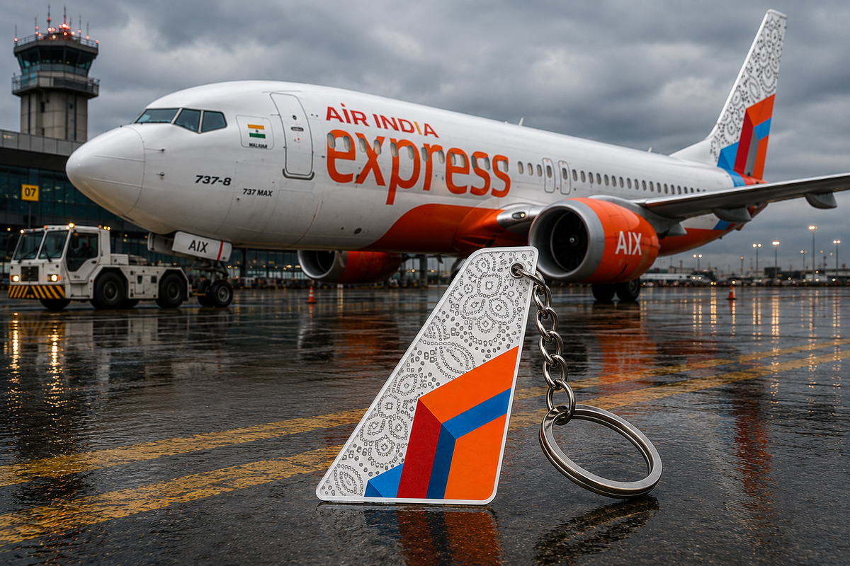 Air India Express Acrylic Tail Keychain – Premium Aviation Collectible
