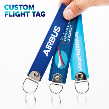 Custom Design – 100 Pieces Imported Bag Tag / KeychainPremium Embroidery / Woven Quality