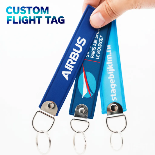 Custom Design – 100 Pieces Imported Bag Tag / KeychainPremium Embroidery / Woven Quality