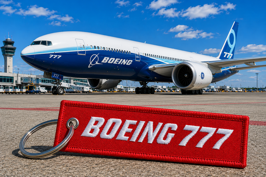 Boeing 777 (Red) Embroidery Bag Tag – Premium Quality