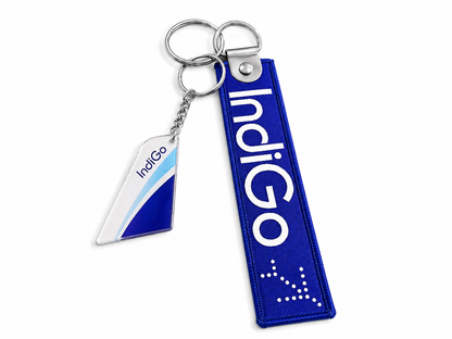 IndiGo Premium Imported Bagtag + Acrylic Tail Keychain