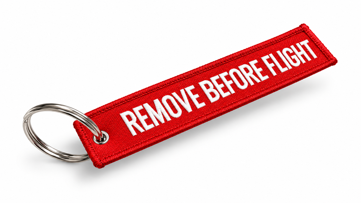 Remove Before Flight Embroidery Bag Tag – Premium Imported Quality (RED)
