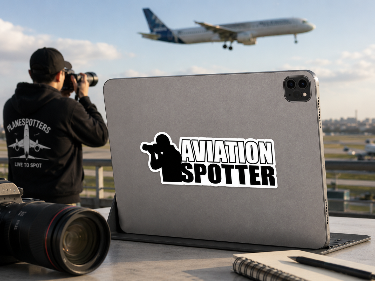 Aviation Spotter Vinyl Sticker (Medium 5.5X1.2in)