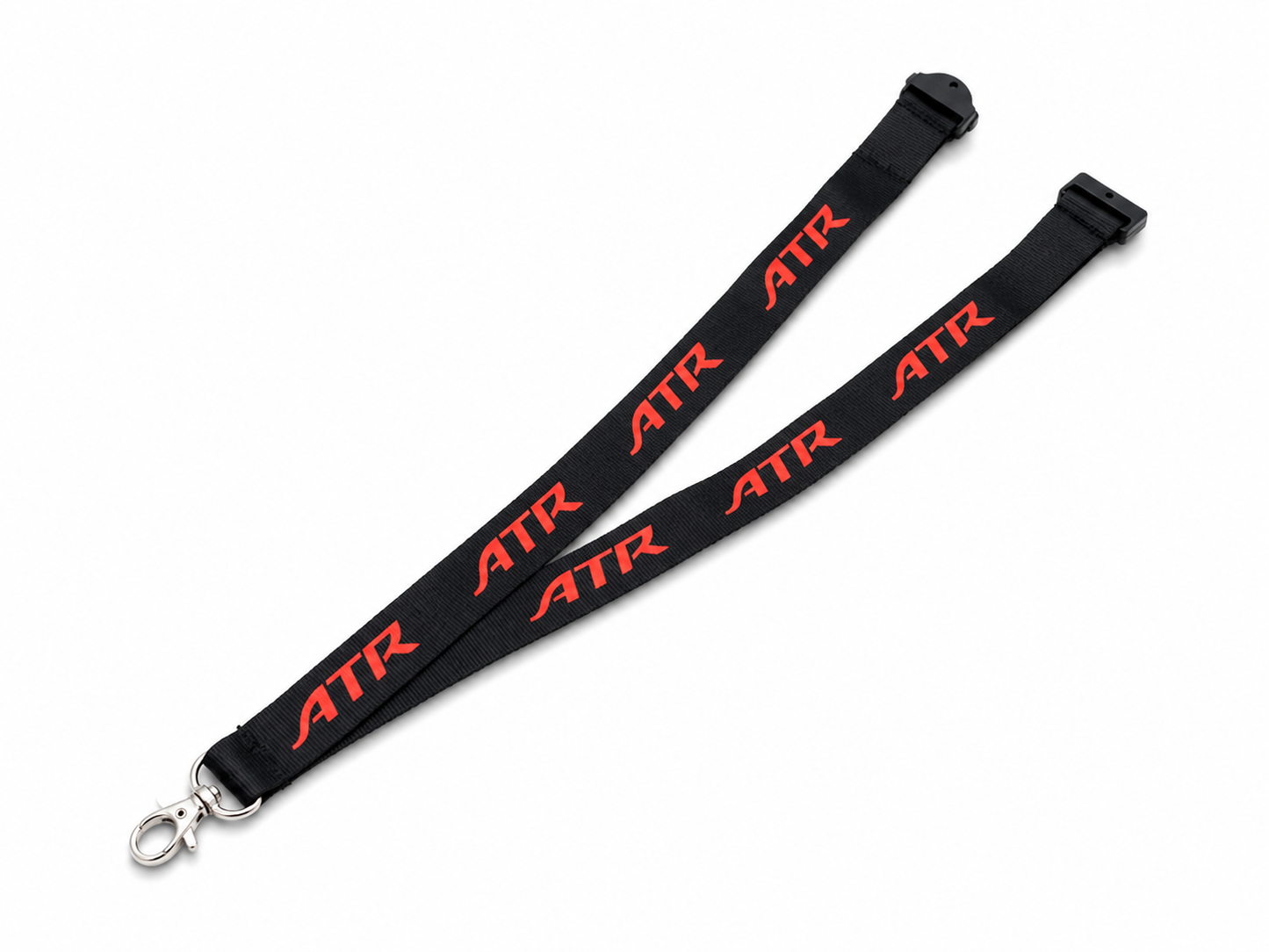 Premium Imported ATR Lanyard with Breakaway – Black/Red (25MM)