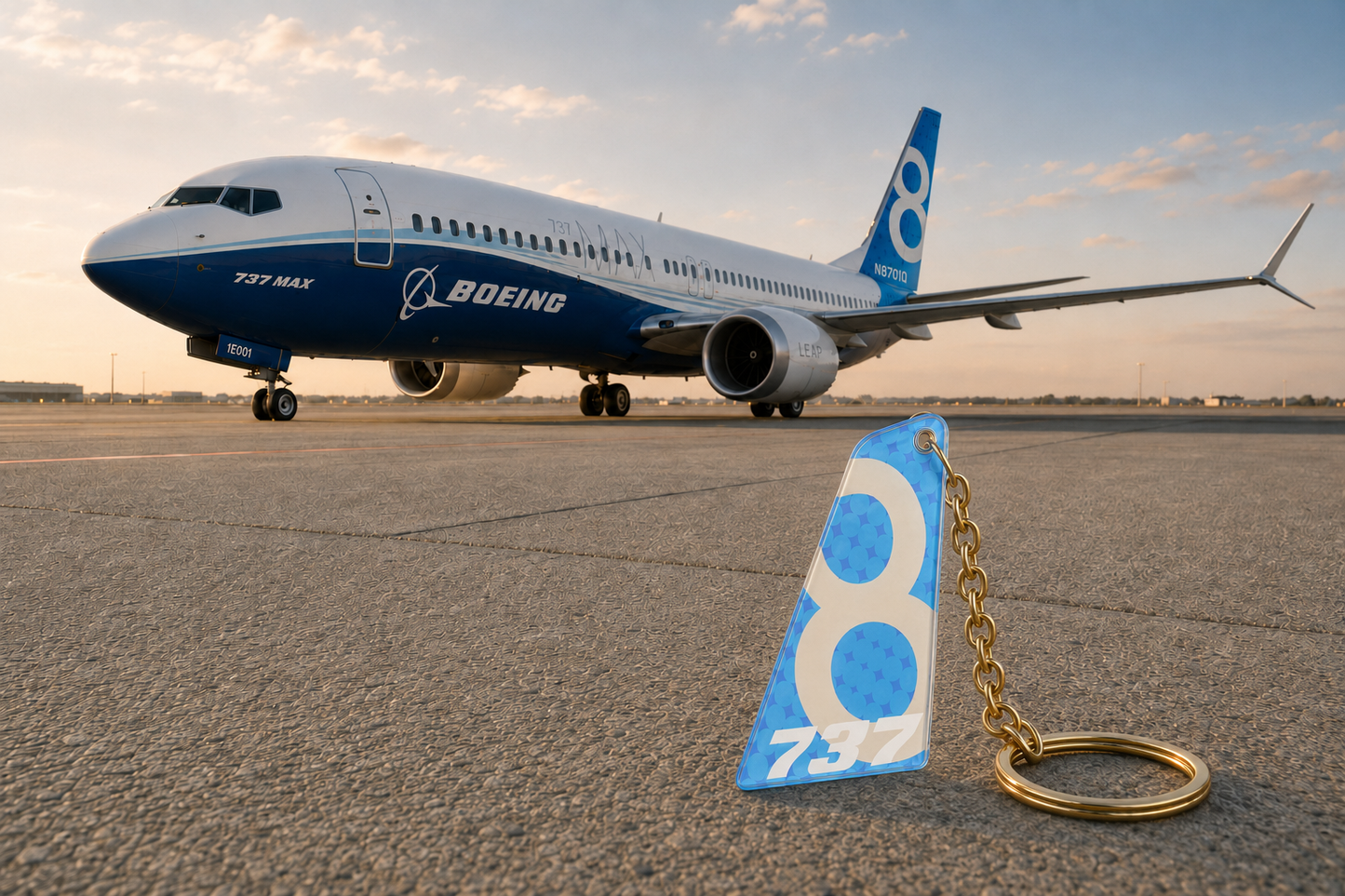 Boeing 737 MAX 8 Acrylic Tail Keychain