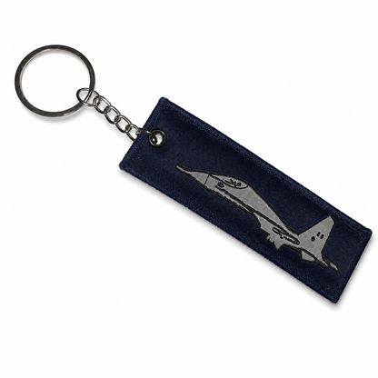 Indian Air Force 🇮🇳 Woven Keychain – Navy Blue