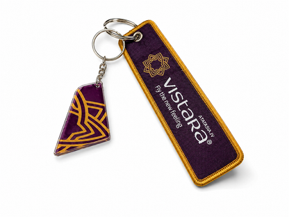 Vistara Premium Imported Bagtag + Acrylic Tail Keychain