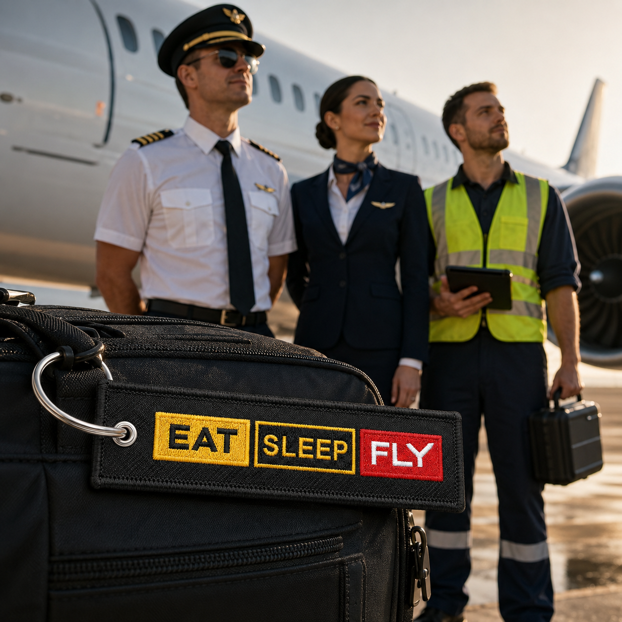 Premium Imported “Eat Sleep Fly” Embroidered Keychain