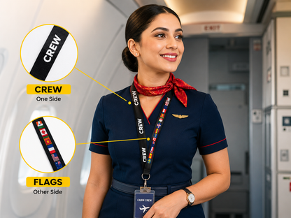 Crew Lanyard with International Flags