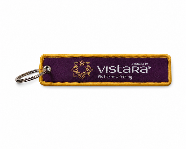 Vistara Embroidered Bag Tag – Premium Imported Keychain