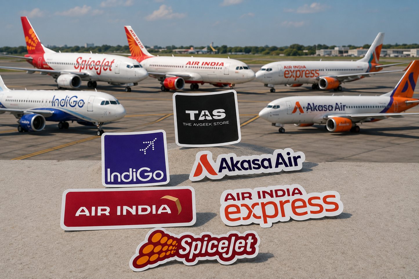 TAS Mini (5) Indian Airline Vinyl Sticker Pack