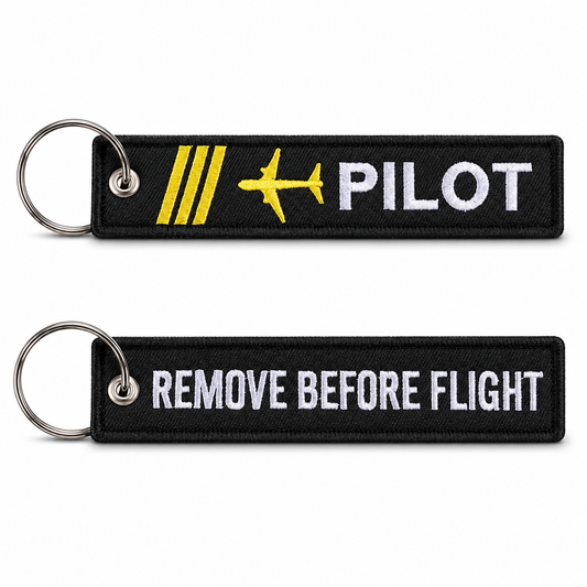Pilot ✈️ / Remove Before Flight – Premium Imported Bagtag-Keychain