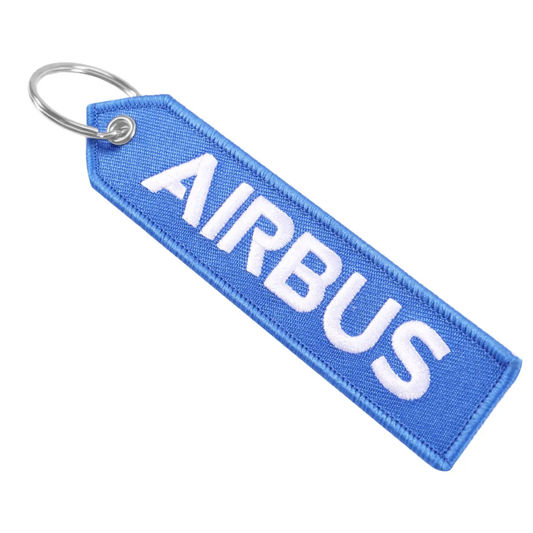 Airbus Sky Blue Embroidered Keychain–Bag Tag | Premium Quality